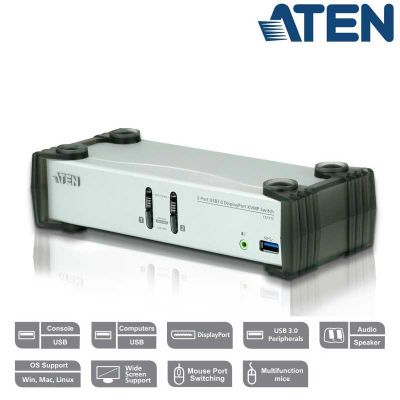 KVM de 2 Puertos USB 3.0 DisplayPort 1.1, con Audio Aten CS1912