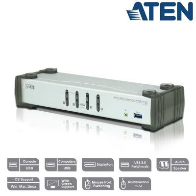 KVM de 4 Puertos USB 3.0 DisplayPort 1.1, con Audio Aten CS1914