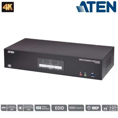 KVM de 2 Puertos USB 3.0 DisplayPort 1.2, 4K con Audio para ATC Aten CS1922ATC