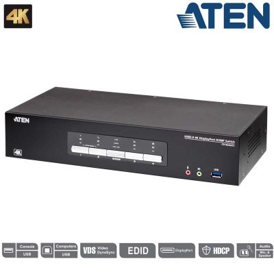 KVM de 4 Puertos USB 3.0 DisplayPort 1.2, 4K con Audio para ATC Aten CS1924ATC