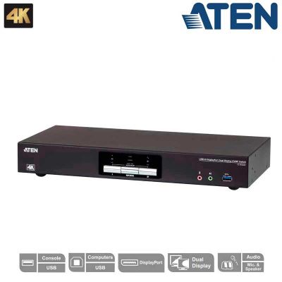 KVM de 2 Puertos USB 3.0 DisplayPort Dual View Aten CS1942DP