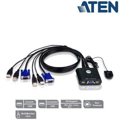 KVM de 2 Puertos USB VGA Aten CS22U