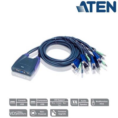 KVM de 4 Puertos USB VGA con Audio Aten CS64US