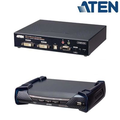 Receptor KVM USB-DVI-I doble pantalla con Audio y RS232 sobre LAN Aten KE6940AR
