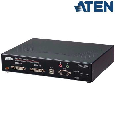 Transmisor KVM USB-DVI-I doble pantalla, Audio y RS232 sobre LAN y acceso a Internet Aten KE6940AiT