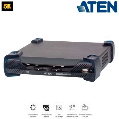 Receptor KVM USB-Dual DisplayPort 5K con transferencia isócrona USB sobre LAN Aten KX9980R