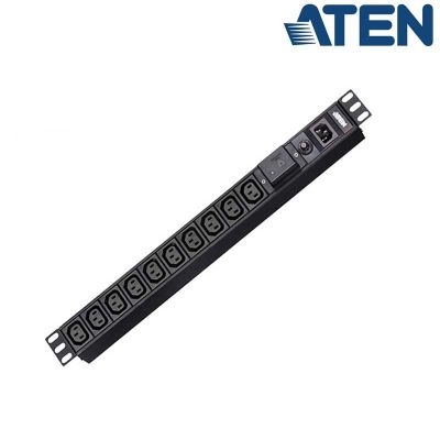 PDU Básica 1U de 10 Tomas C13, con protección sobrecorriente y sobretensión,10A Aten PE0110SG