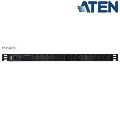 PDU Básica 0U de 16 Tomas C13, con protección sobrecorriente y sobretensión,10A Aten PE0116SG