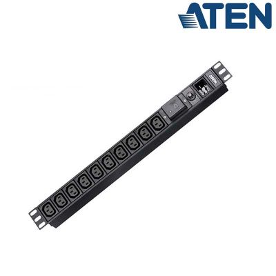 PDU Básica 1U de 10 Tomas C13, con protección sobrecorriente y sobretensión,16A Aten PE0210SG