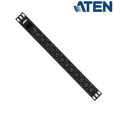 PDU Básica 1U de 12 Tomas C13, con protección sobrecorriente, 16A Aten PE0212G