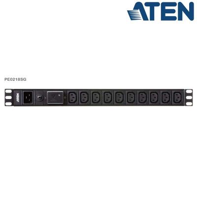 PDU Básica 1U de 17 Tomas C13 y 1 C19,con protección sobrecorriente y sobretensión,16A Aten PE0218SG