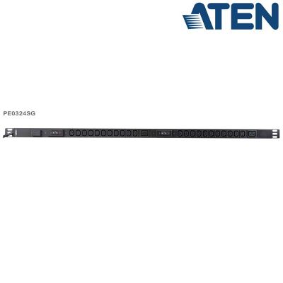 PDU Básica 0U de 22 Tomas C13 y 2 C19,on protección sobrecorriente y sobretensión,32A Aten PE0324SG