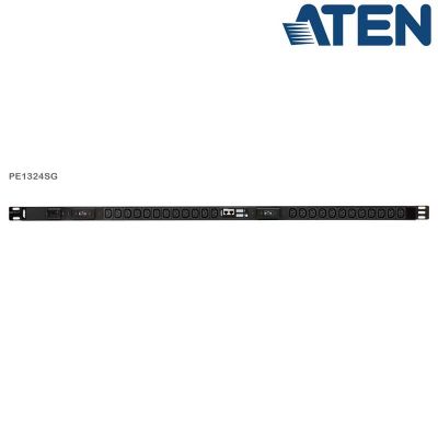 PDU 0U 24 Tomas C13, pantalla LCD de corriente y voltaje, protección sobretensión, 32A Aten PE1324SG