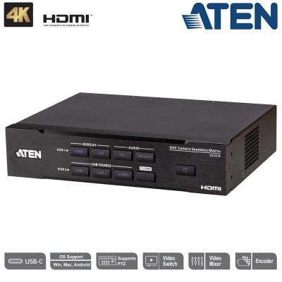 CAMLIVE™ MX Matriz Seamless de cámara dual 4K USB a HDMI UVC Aten UC3310