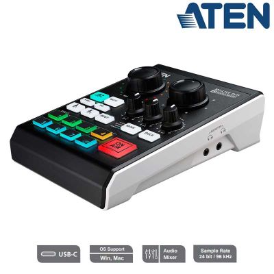 Mezclador de audio para pódcast con IA | MicLIVE™ de 6 canales Aten UC8000