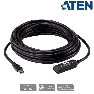 10m Cable Amplificador USB C 3.2 (Gen1) 5 Gbps, USB A - USB C Aten UE331C