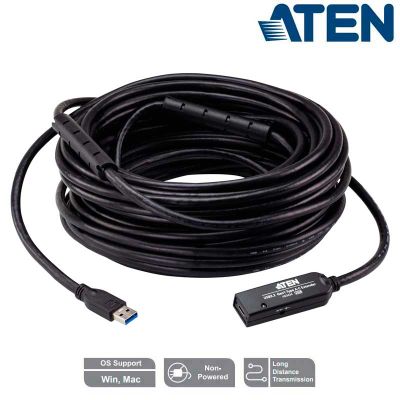 20m Cable Amplificador USB C 3.2 (Gen1) 5 Gbps, USB A - USB C Aten UE332C