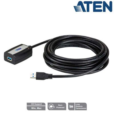 5m Cable Amplificador USB 3.2 (Gen1) 5 Gbps, USB A - USB A  Aten UE350A