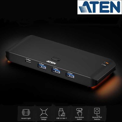 Conmutador para puertos USB 3.2 Gen 1 compartidos 2 x 4 Aten US4324