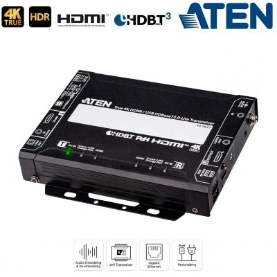 Transceptor HDMI / USB HDBaseT 3.0 Lite con PoH (4K real hasta 40 m) Aten VE1833