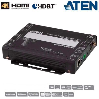 Conmutador transmisor DisplayPort, HDMI y VGA HDBaseT con POH (4K a 100 m) Aten VE3912T