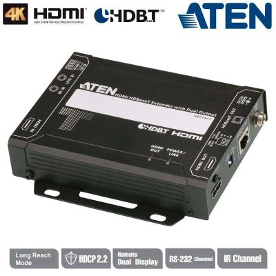 Transmisor HDMI HDBaseT (Clase A) con salida local, Sin Puerto Ethernet Aten VE814AT-ATA