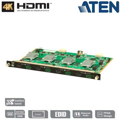 Tarjeta de salida HDMI 4K de 4 puertos con escalador Aten VM8814