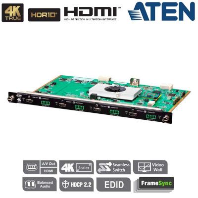 Tarjeta de salida HDMI 4K Real de 4 puertos con escalador Aten VM8824