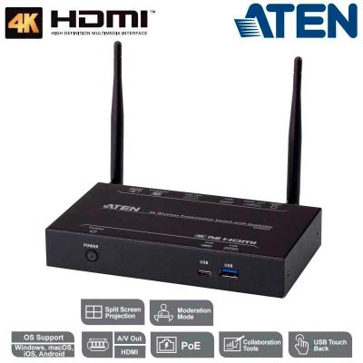 Conmutador de presentación 4K inalámbrico, Quad View Aten VP2021