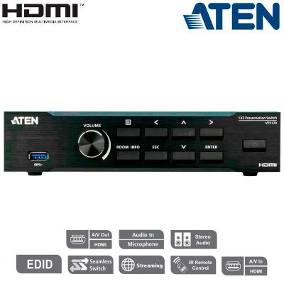 Conmutador de presentación Quad View con multitransmisión Aten VP2120