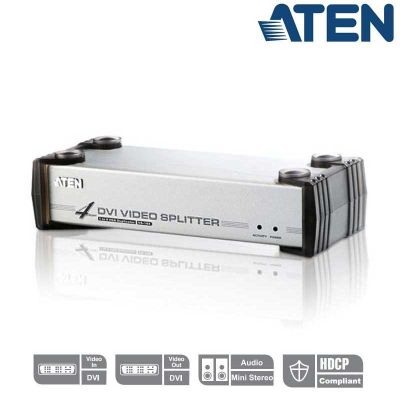 Video Splitter DVI de 4 Puertos con Audio Aten VS164