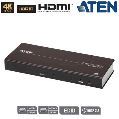 Video Splitter HDMI 2.0 4K Real de 4 Puertos (60Hz 4:4:4) Aten VS184B