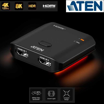 Conmutador HDMI 2.1 8K a 60Hz de 2 Puertos Aten VS5821
