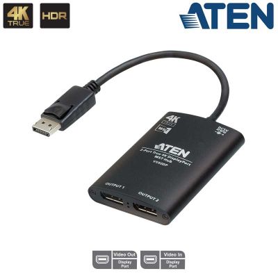 Video Splitter MST DisplayPort 4K real de 2 Puertos Aten VS92DP