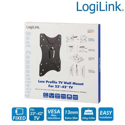 Soporte TV de Pared Fijo, 23-42'', 25 kg LogiLink BP0004