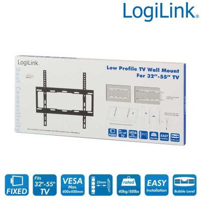 Soporte TV de Pared Fijo, 32-55'', 40 kg LogiLink BP0011