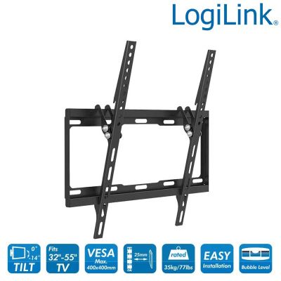 Soporte TV de Pared, inclinación -14º/0º, 32-55'', 35 kg LogiLink BP0012