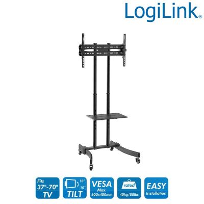 Soportes de suelo ''Carrito'' de Altura ajustable, 37-70'', 40 Kg LogiLink BP0026