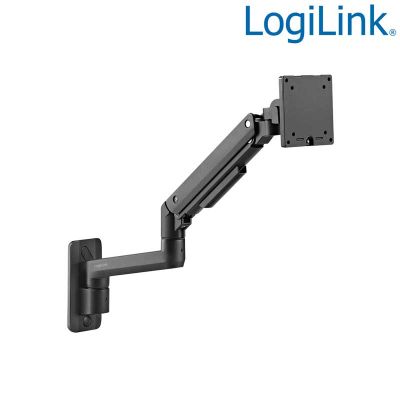 Soporte monitor de Pared, muelle de gas, pantallas planas y curvas, aluminio, 50 kg LogiLink BP0169