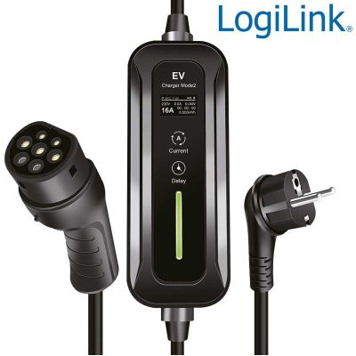 Estación de carga portátil para vehículos eléctricos, CEE 7/7 a tipo 2, monofásica, 16A, 3,6kW
