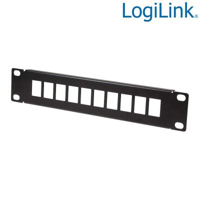 Patch Panel de 10'' vacio de 10 puertos , Negro Logilink ACT108