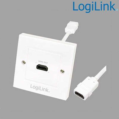 Placa de Pared de 1 conector HDMI Hembra (86 x 86) LogiLink AH0014