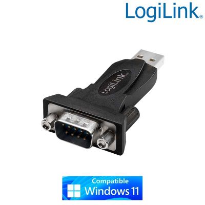 Conversor Compacto USB 2.0 A-Macho a serie DB9 Macho, Negro LogiLink AU0002F