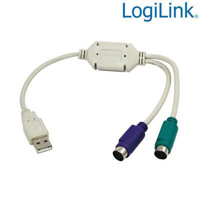 Conversor USB a 2 PS/2 (Cable 15 cm) LogiLink AU0004A