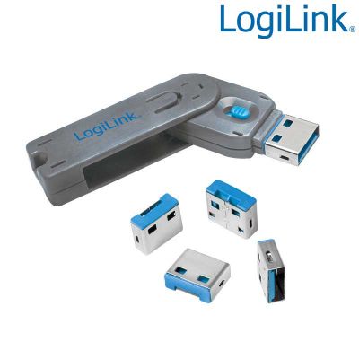 Bloqueo de puertos USB (1 llave + 4 cerraduras USB) LogiLink AU0043