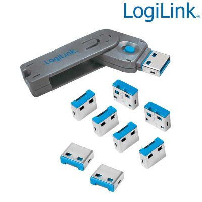 Bloqueo de puertos USB (1 llave + 8 cerraduras USB) LogiLink AU0045