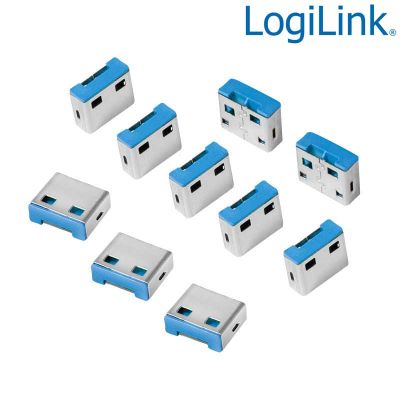 Bloqueo de puertos USB (10 cerraduras USB, Sin llave) LogiLink AU0046