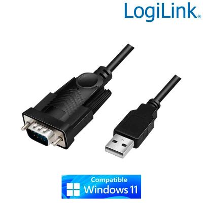 1.3m Cable Conversor USB 2.0 A-Macho a serie DB9 Macho, Negro LogiLink AU0048A