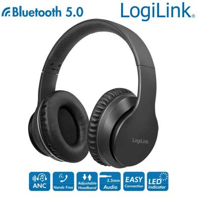 Auriculares Bluetooth 5.0 Cancelación Activa del Ruido (ANC) LogiLink BT0053