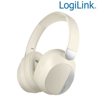 Auriculares Bluetooth 6.0 Cancelación Activa del Ruido (ANC), Beige LogilLink BT0071C